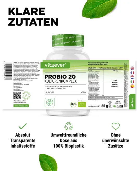 Vit4ever <br>Complesso Bio Probio 20 - 180 capsule - immagine 2