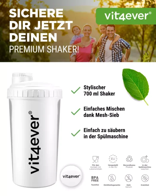 Vit4ever <br>Shaker blanco - 600 ml - Imagen 2
