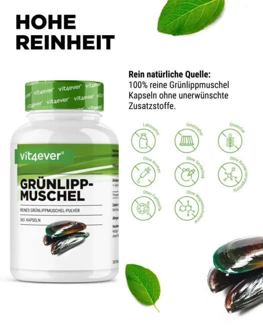Vit4ever <br>Groenlipmossel - 365 capsules - Afbeelding 4