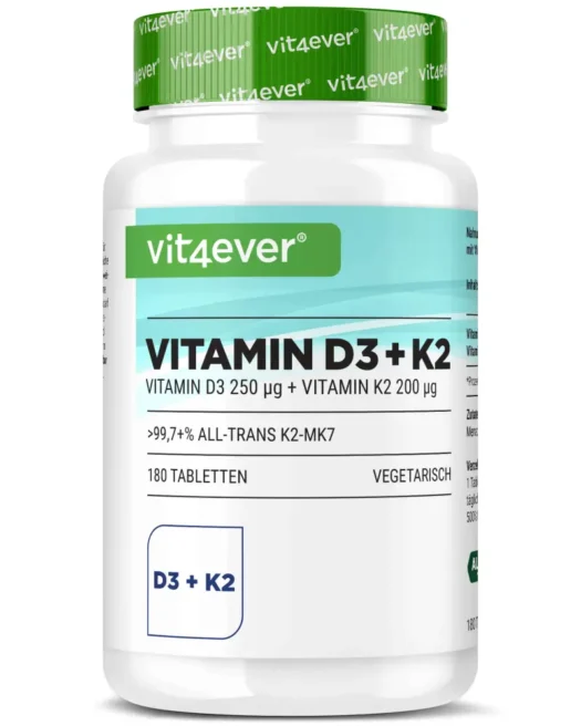 Vit4ever <br>Vitamina D3 10000 UI + K2 - 180 comprimidos