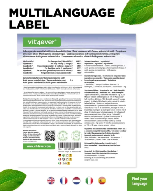 Vit4ever <br>GABA gamma-aminobutyric acid - 540 g - Image 3
