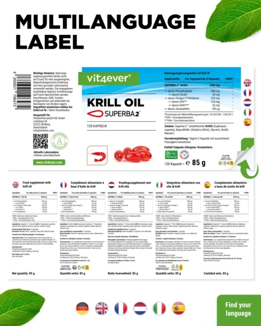 Vit4ever <br>Huile de krill - 120 gélules – Image 3