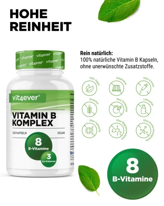 Vit4ever <br>Vitamin B Komplex Intenso - 240 Kapseln – Bild 4