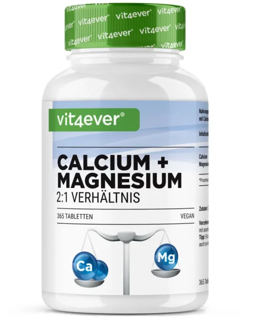 Vit4ever <br>Calcium + Magnesium - 365 tabletten