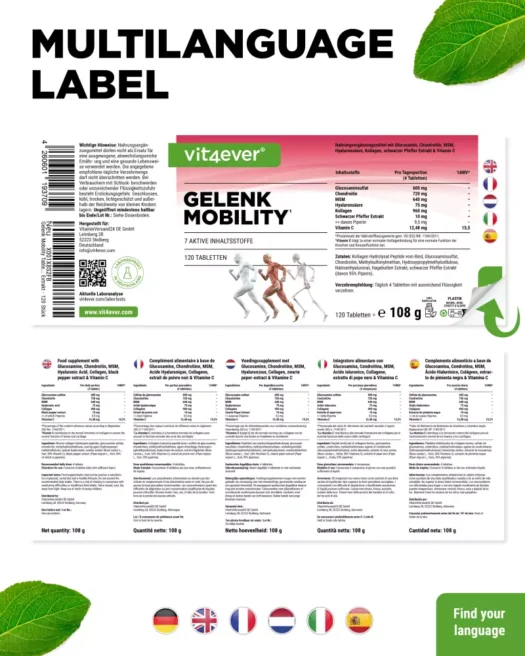 Vit4ever <br>Gelenk Mobility - 160 Tabletten – Bild 3