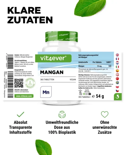 Vit4ever <br>Manganese - 365 tablets - Image 2