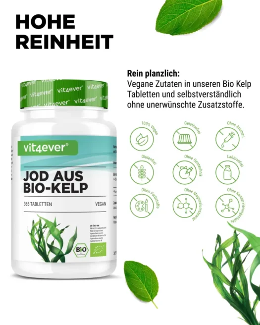 Vit4ever <br>Bio Kelp Extrakt (natürliches Jod) - 365 Tabletten – Bild 4