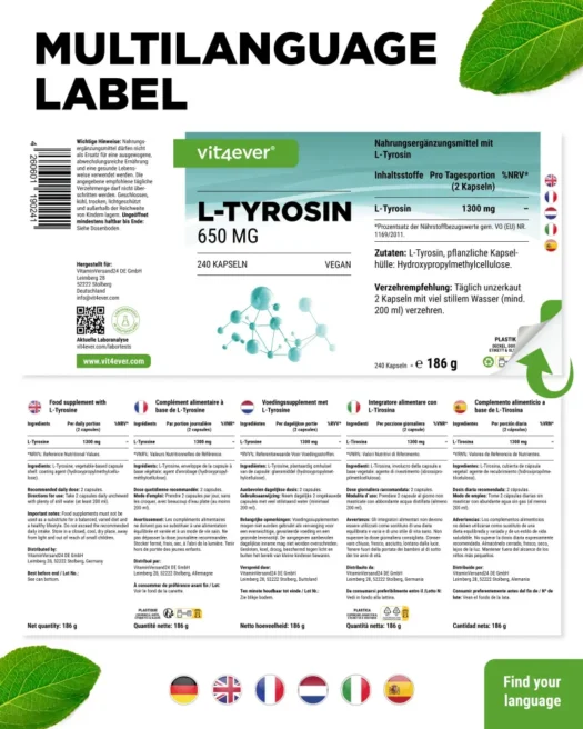 Vit4ever <br>L-tyrosine - various quantities - Image 3