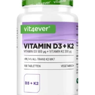 Vit4ever Vitamin D3 20000 I.E. + K2 – 100 Tabletten – Vorderseite